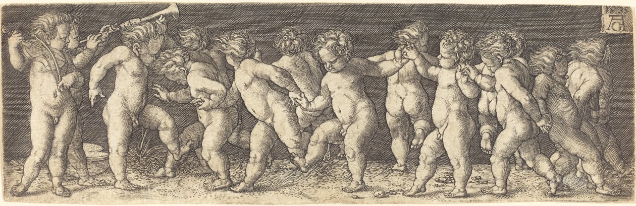 Crianças Dançantes, 1535. de Heinrich Aldegrever