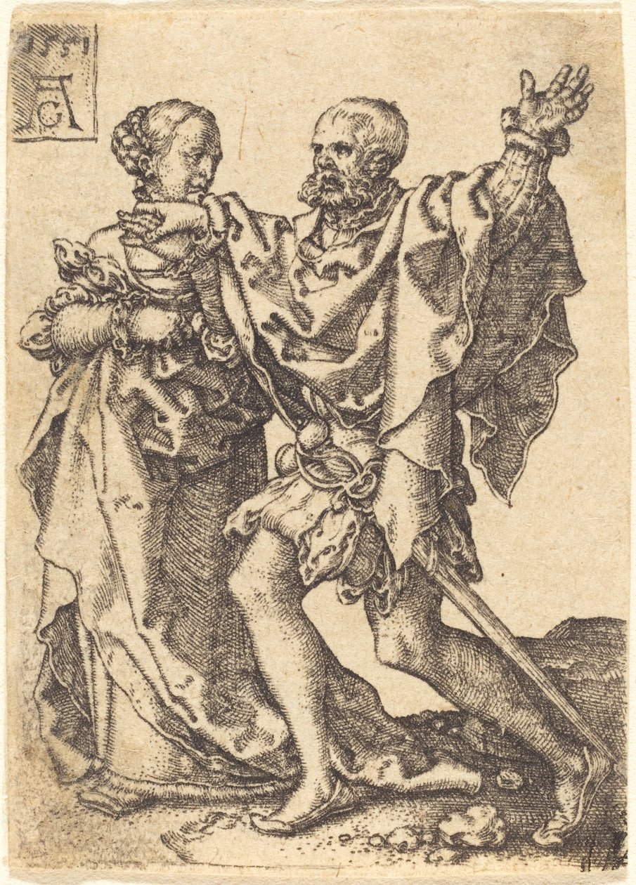Casal Dançarino, 1551. de Heinrich Aldegrever
