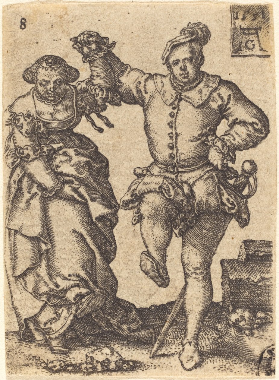 Casal Dançarino, 1551. de Heinrich Aldegrever
