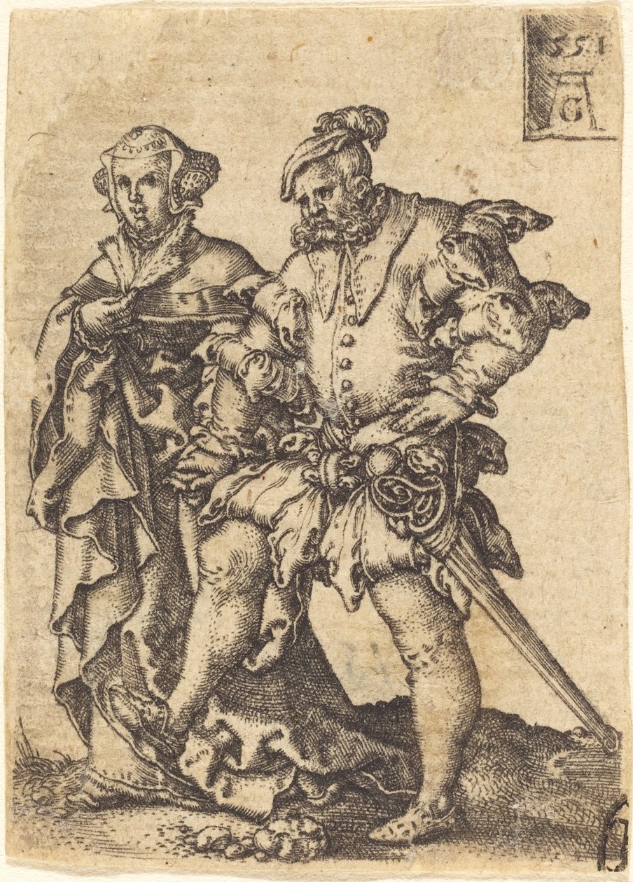 Casal Dançarino, 1551. de Heinrich Aldegrever