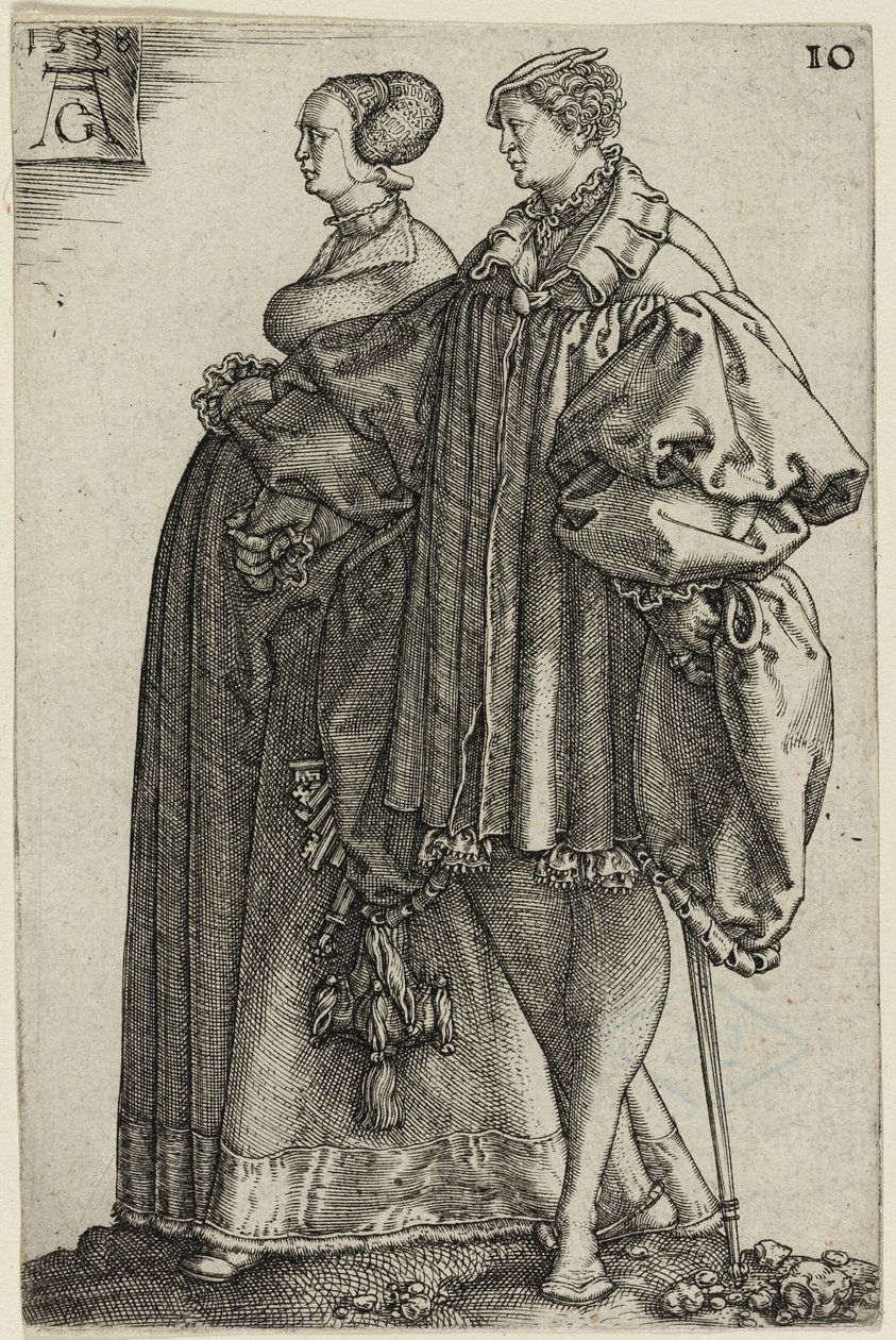 Casal Dançarino, prato dez de The Large Wedding-Dancers de Heinrich Aldegrever