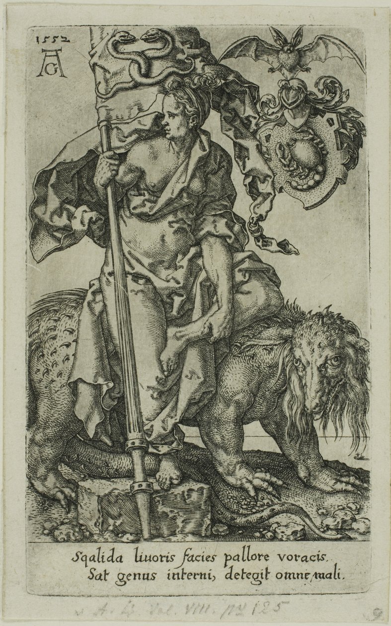 Inveja, dos vícios de Heinrich Aldegrever