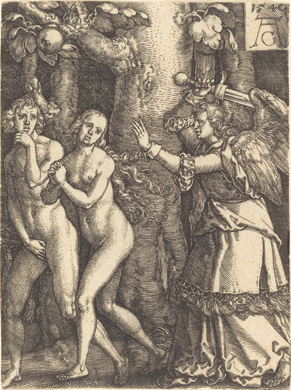 Expulsão do paraíso de Heinrich Aldegrever