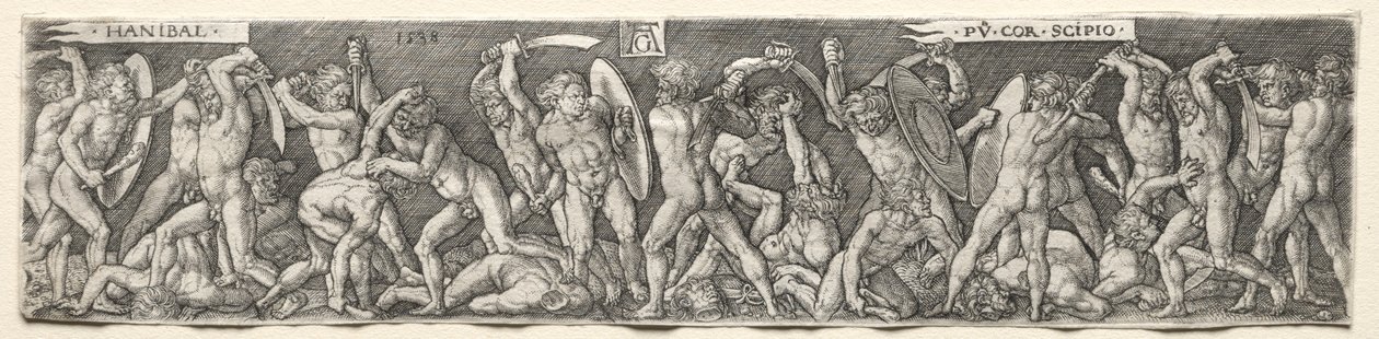 Hannibal Fighting Scipio, 1538. de Heinrich Aldegrever