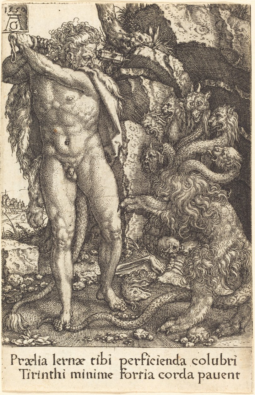 Hércules lutando com a Hidra de Lernea de Heinrich Aldegrever