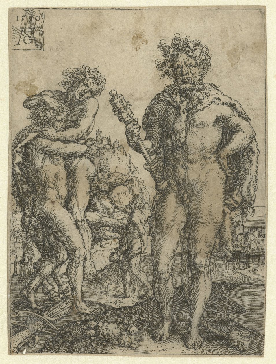 Hércules derrota Anteu Trabalhos de Hércules (título da série) de Heinrich Aldegrever