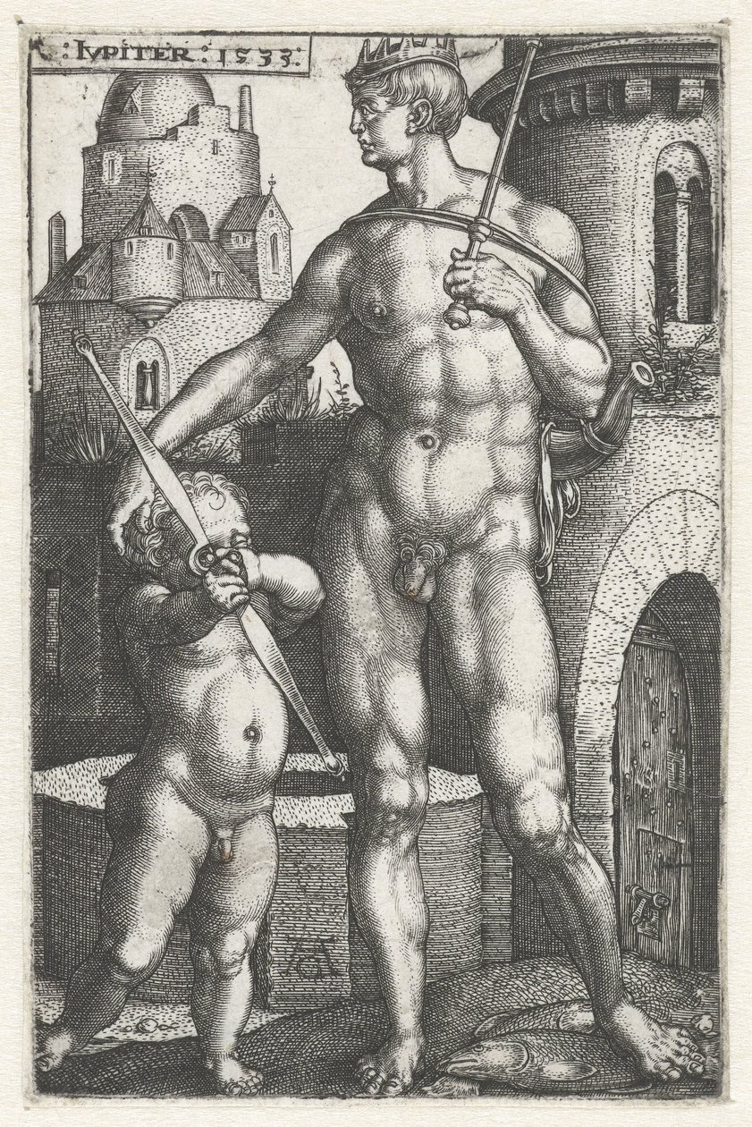 Júpiter (título no objeto) Os Sete Planetas (título da série) de Heinrich Aldegrever