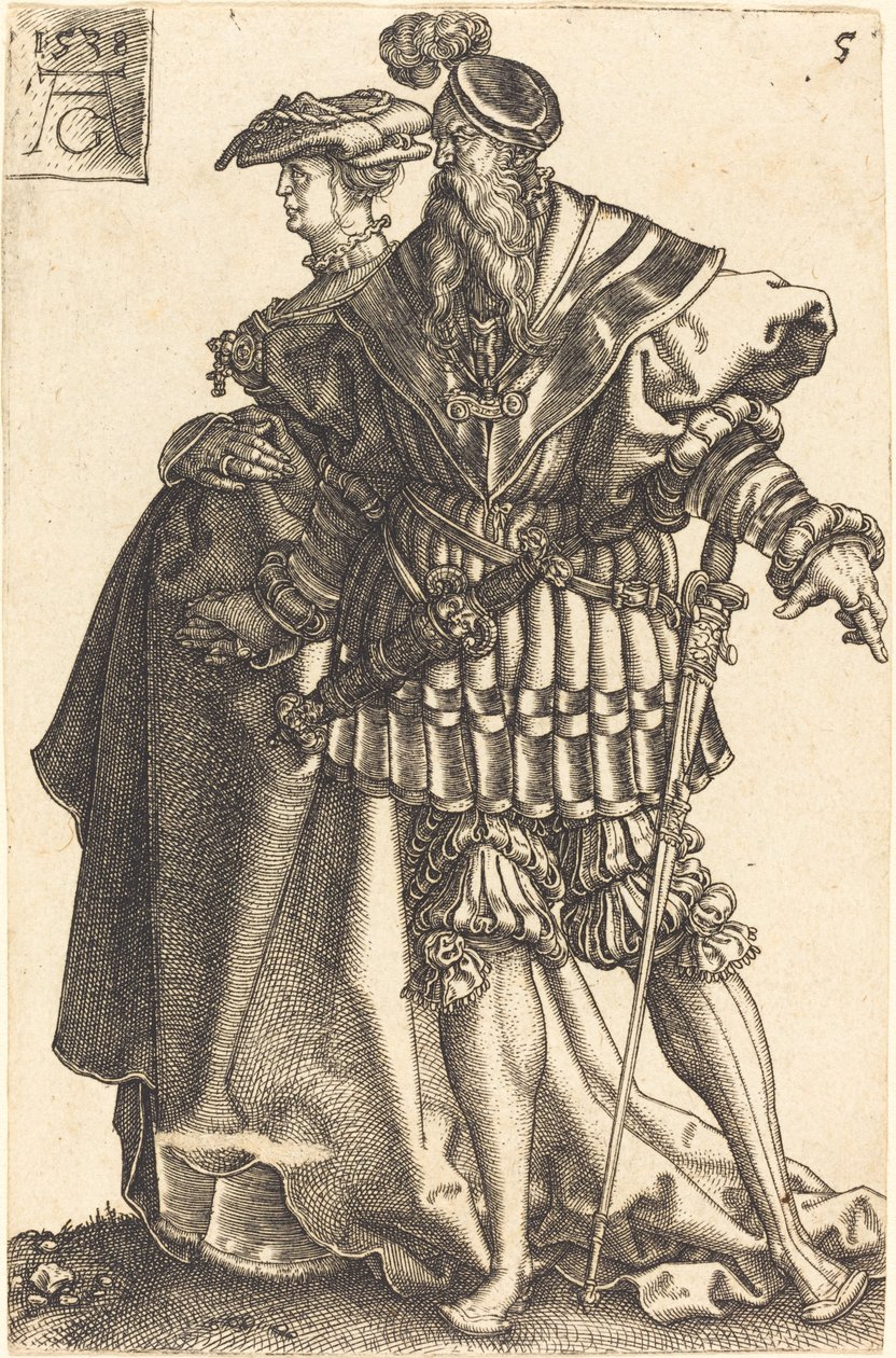 Grandes dançarinas de casamento, 1538. de Heinrich Aldegrever