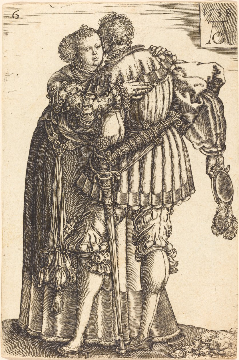 Grandes dançarinas de casamento, 1538. de Heinrich Aldegrever