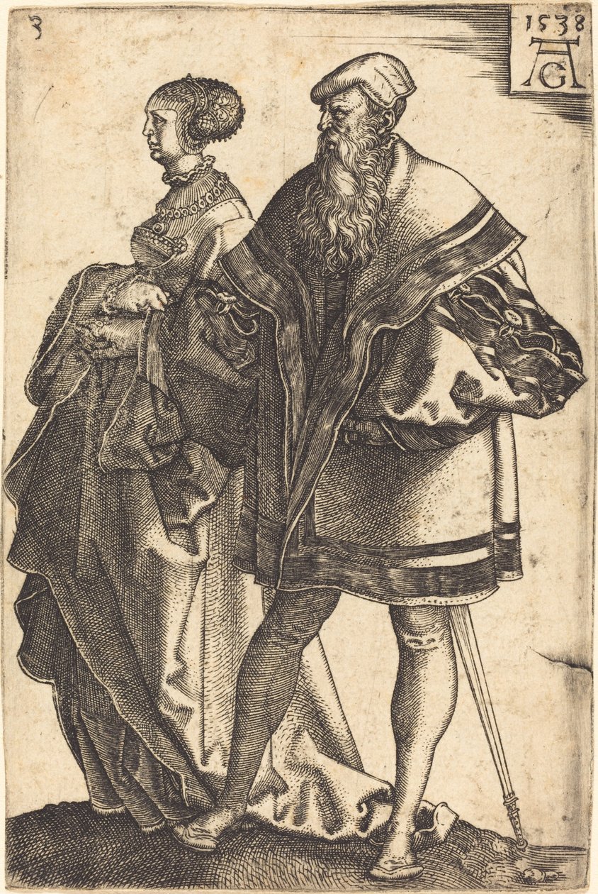 Grandes dançarinas de casamento, 1538. de Heinrich Aldegrever