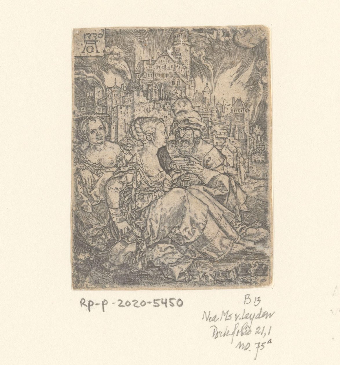 Ló e suas filhas de Heinrich Aldegrever
