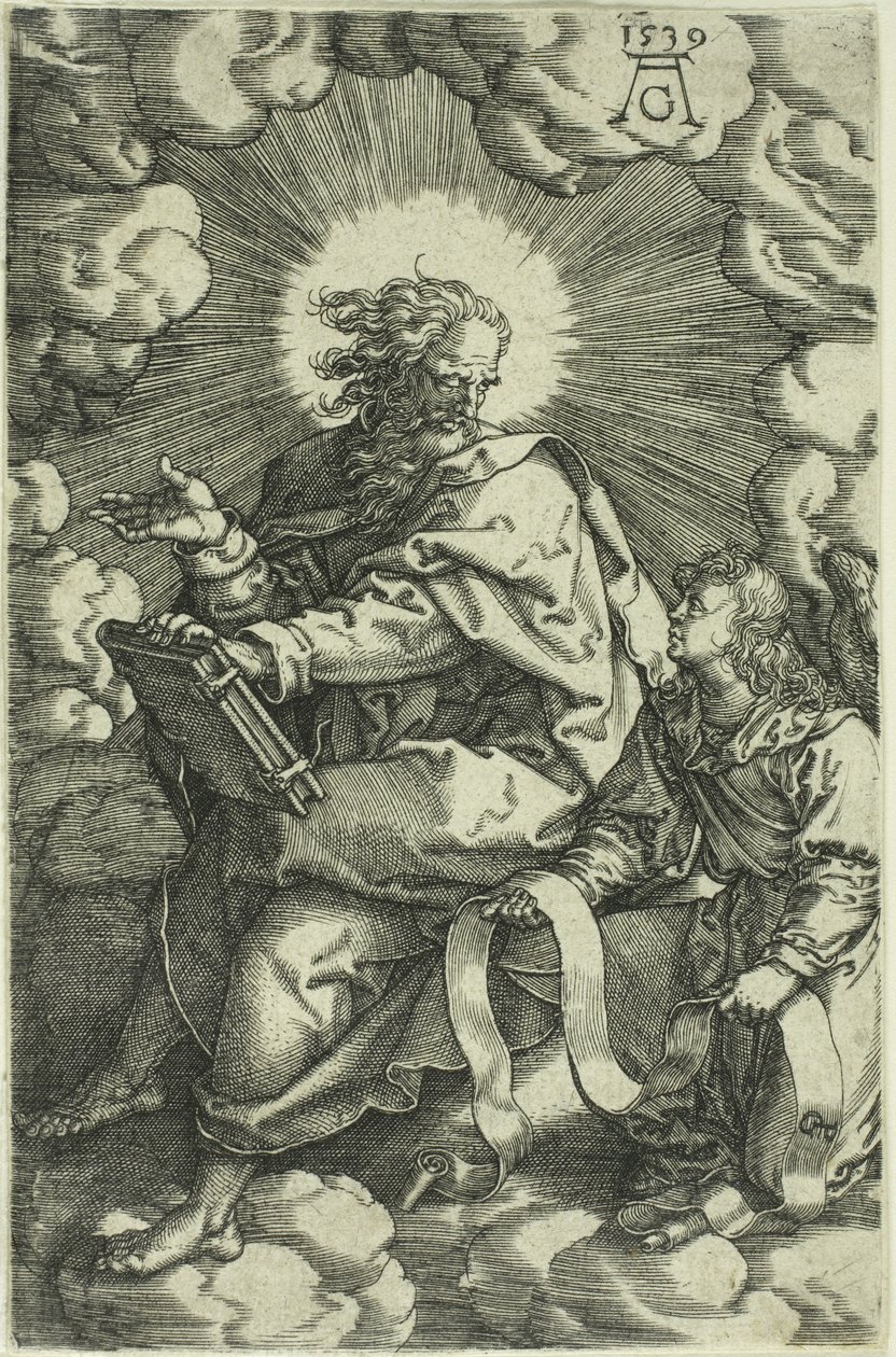 Mateus, de Os Quatro Evangelistas, 1539 de Heinrich Aldegrever