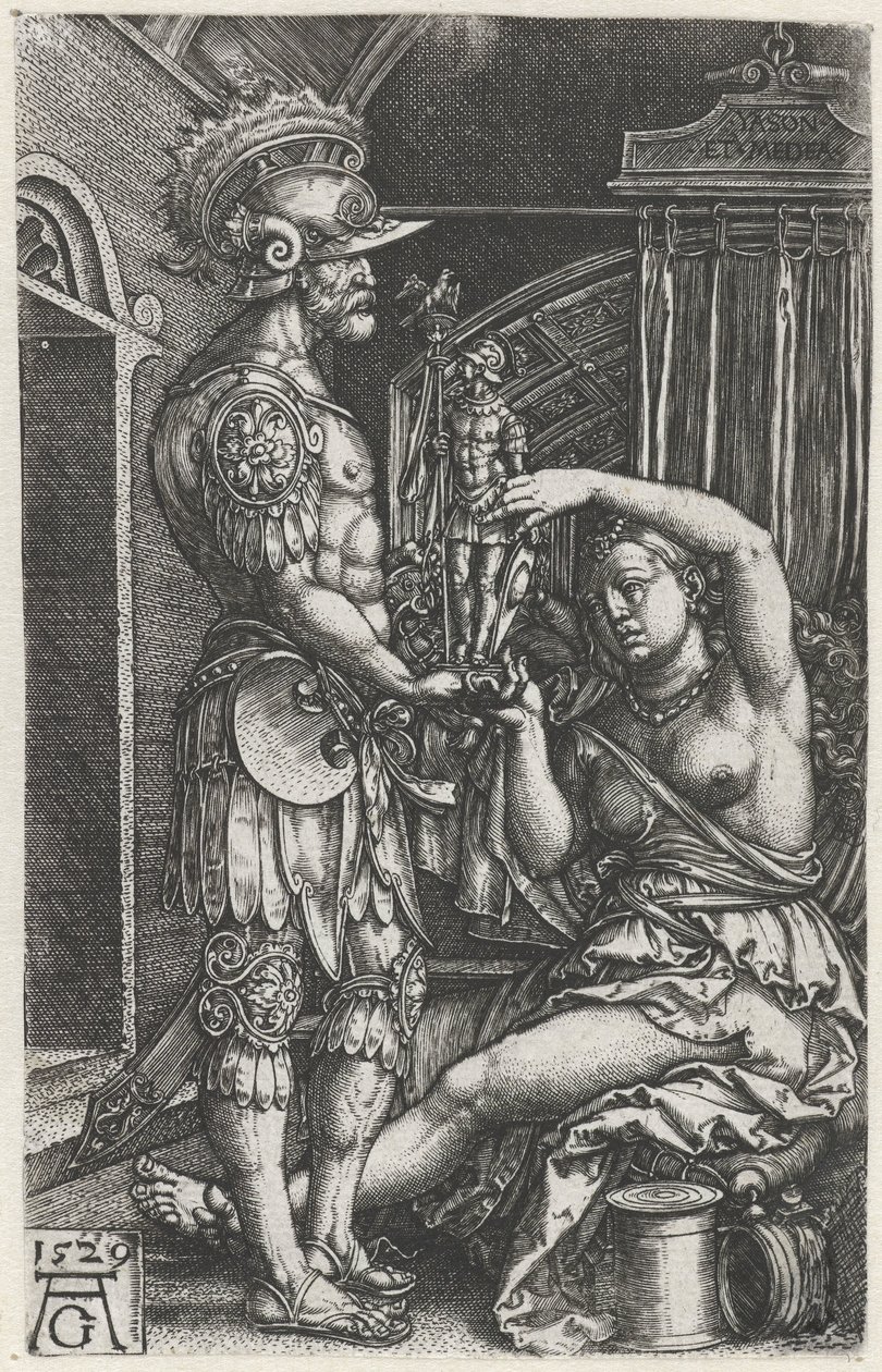 Medeia dá uma imagem a Jasão de Heinrich Aldegrever