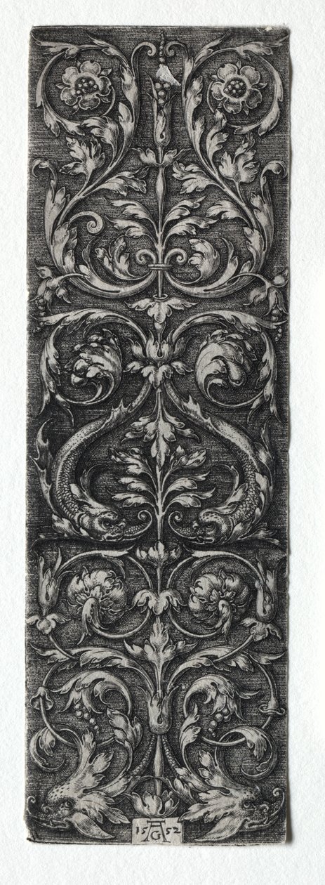 Design de ornamento com peixes de Heinrich Aldegrever