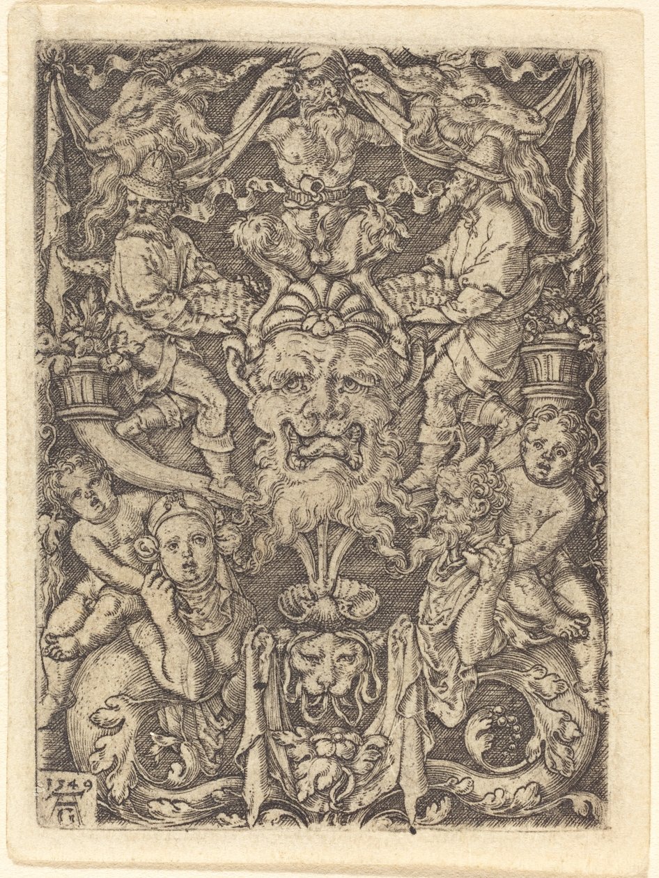 Ornamento com máscara de Heinrich Aldegrever