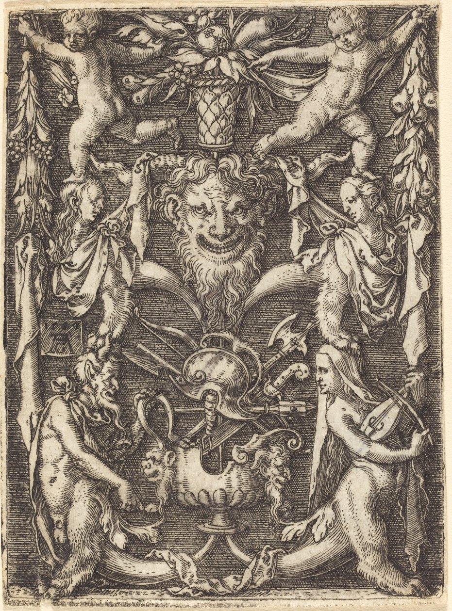 Ornamento com Máscara, 1550. de Heinrich Aldegrever