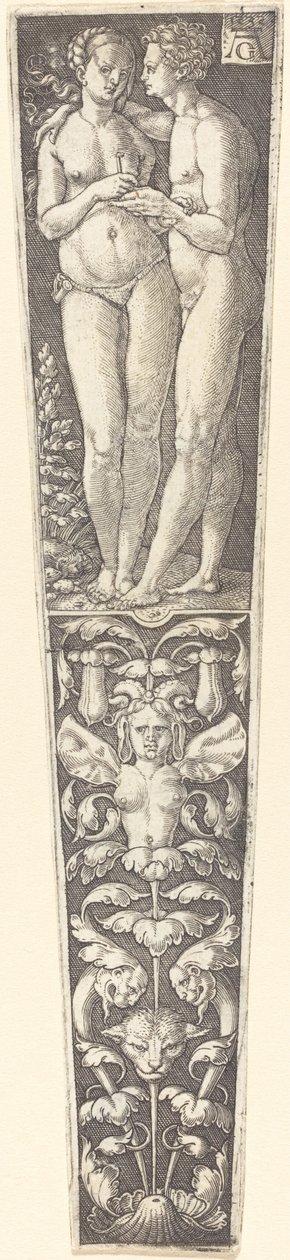 Ornamento com casal nu, 1532. de Heinrich Aldegrever