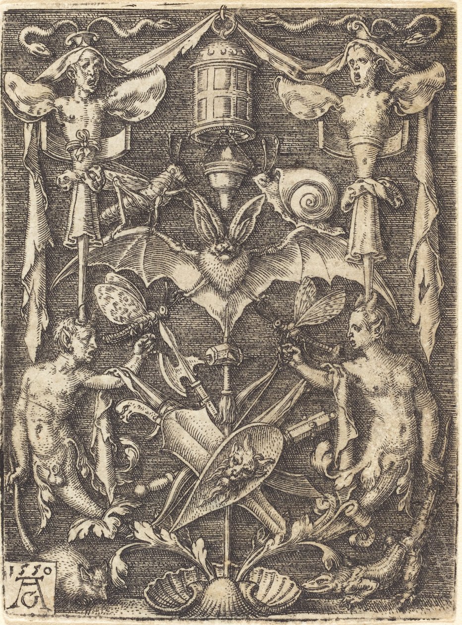 Ornamento com Troféu de Armas de Heinrich Aldegrever