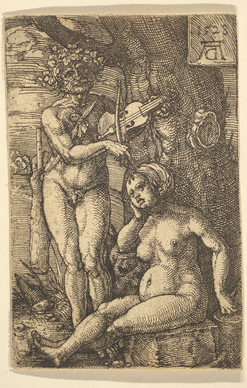 Orfeu e Eurídice, 1528. de Heinrich Aldegrever