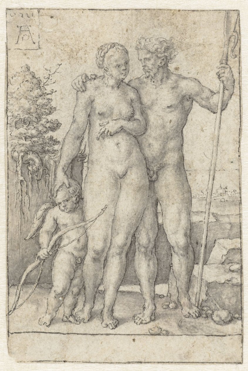 Paris, Enone e Cupido de Heinrich Aldegrever