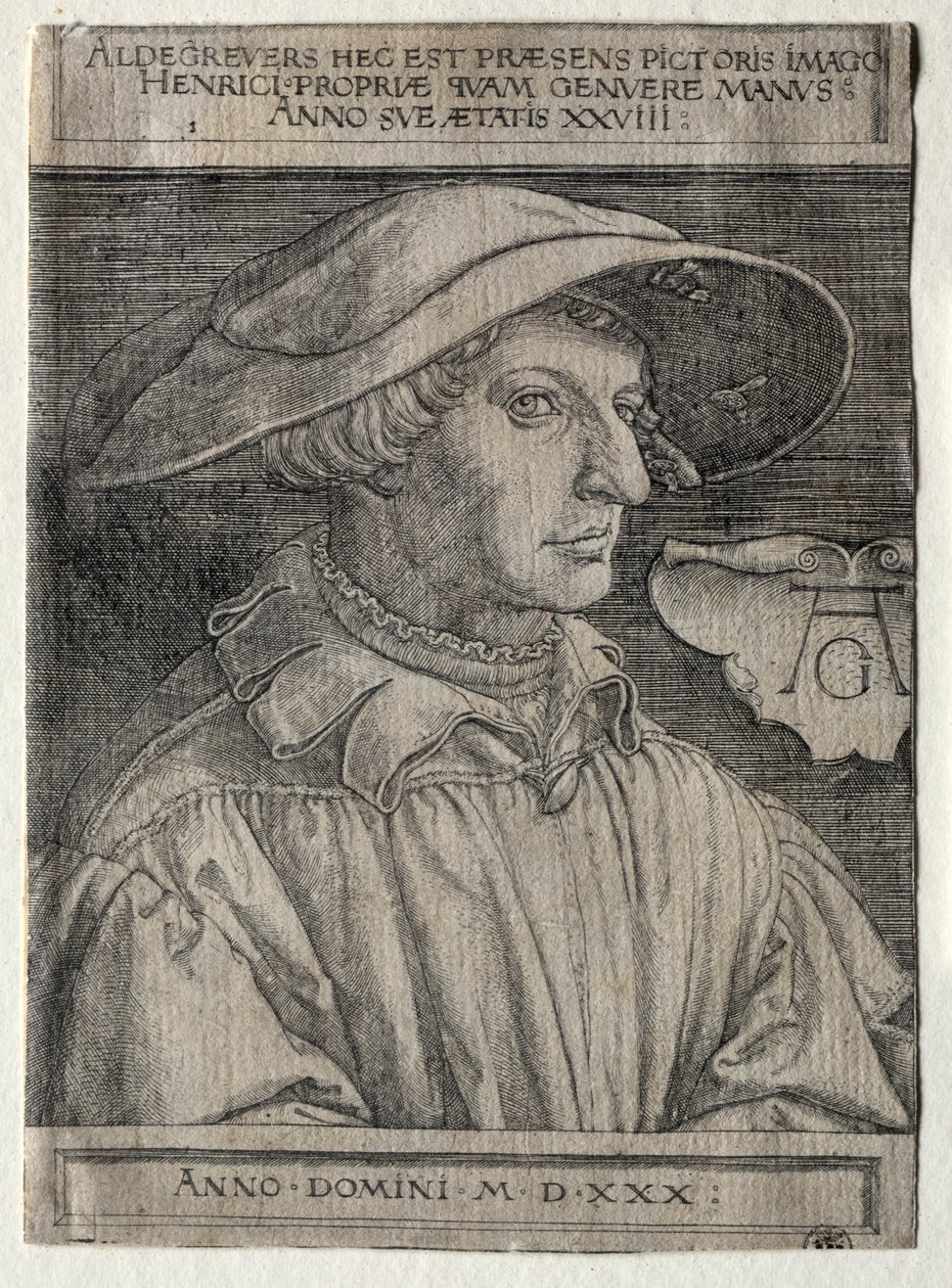 Auto-retrato, 1530. de Heinrich Aldegrever