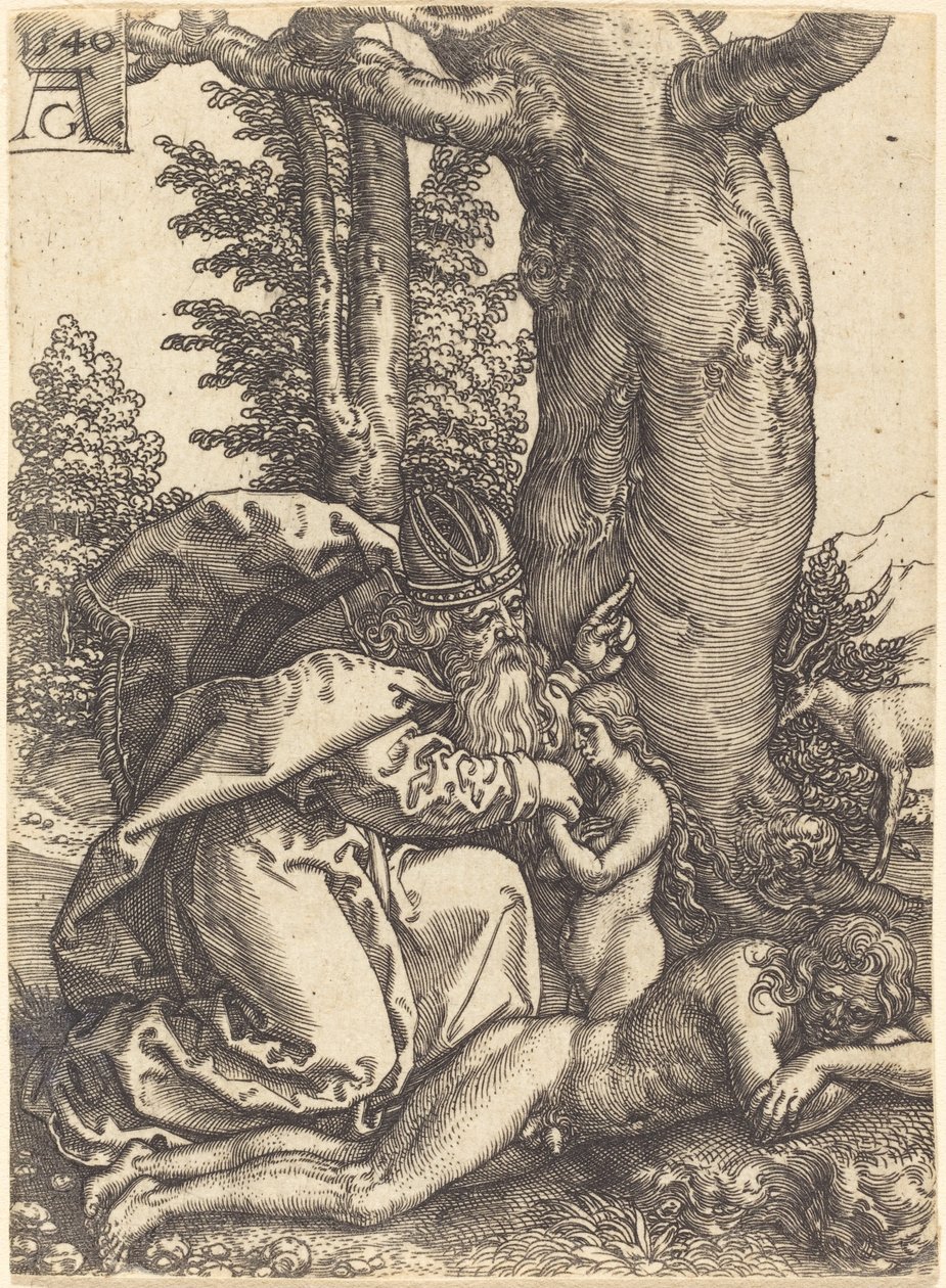 A Criação de Eva, 1540. de Heinrich Aldegrever