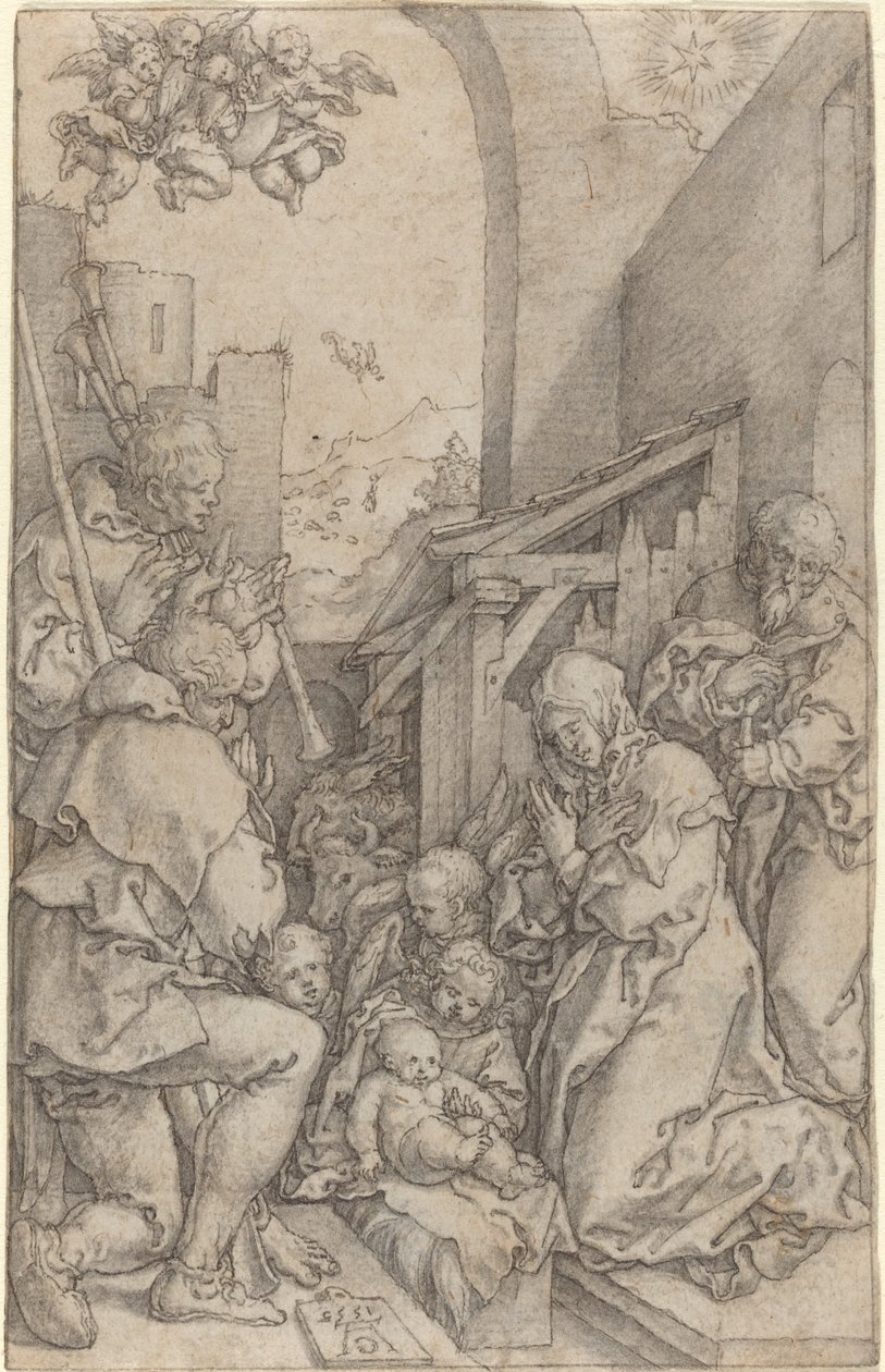 A Natividade, 1552. de Heinrich Aldegrever
