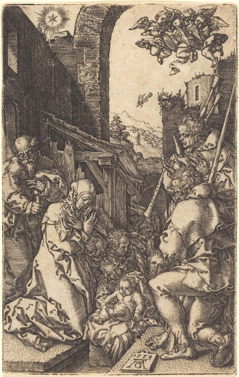 A Natividade, 1553. de Heinrich Aldegrever