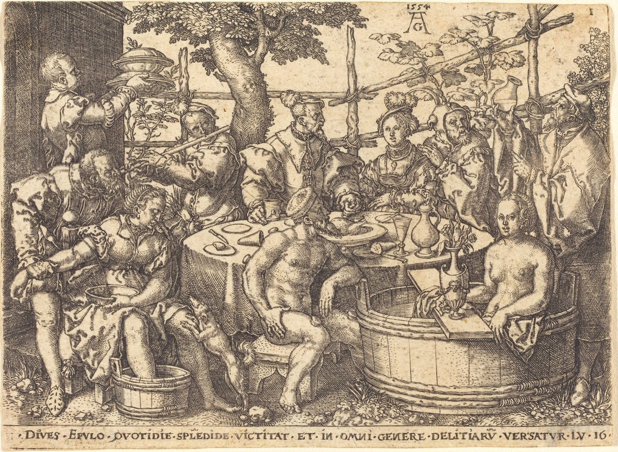 O rico à mesa de Heinrich Aldegrever