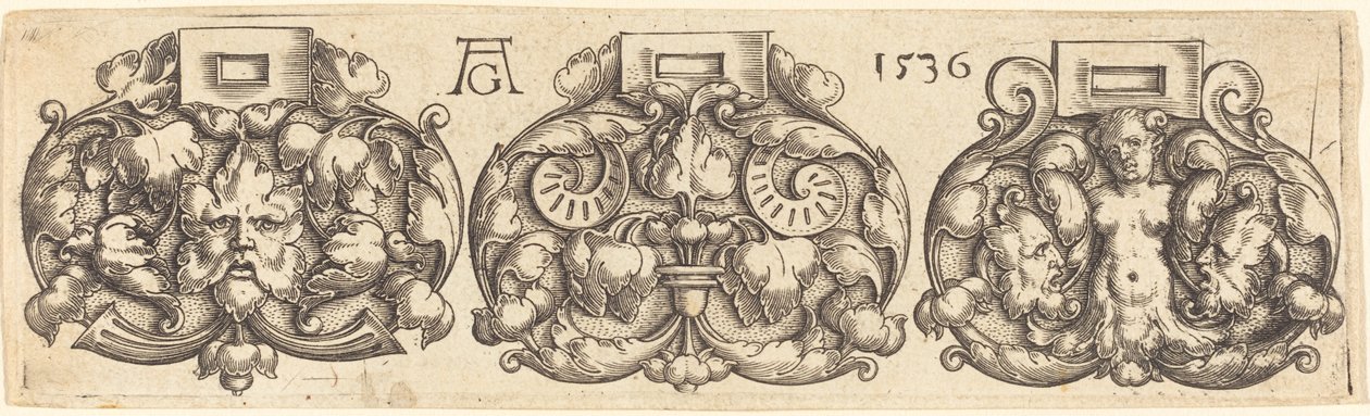 Três Fivelas de Cintos Lado a Lado, 1536. de Heinrich Aldegrever