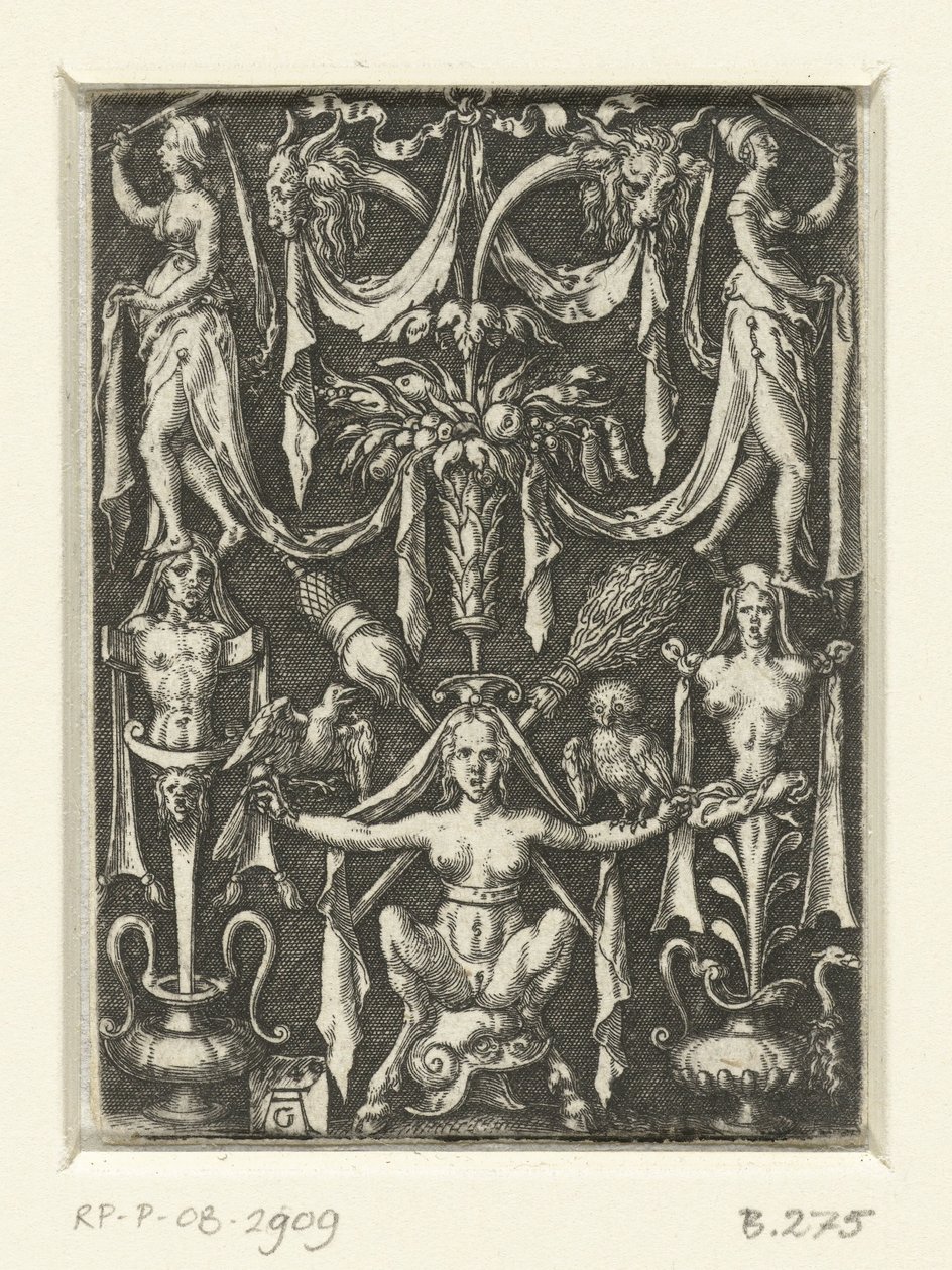 Decoração plana com grotescos de Heinrich Aldegrever