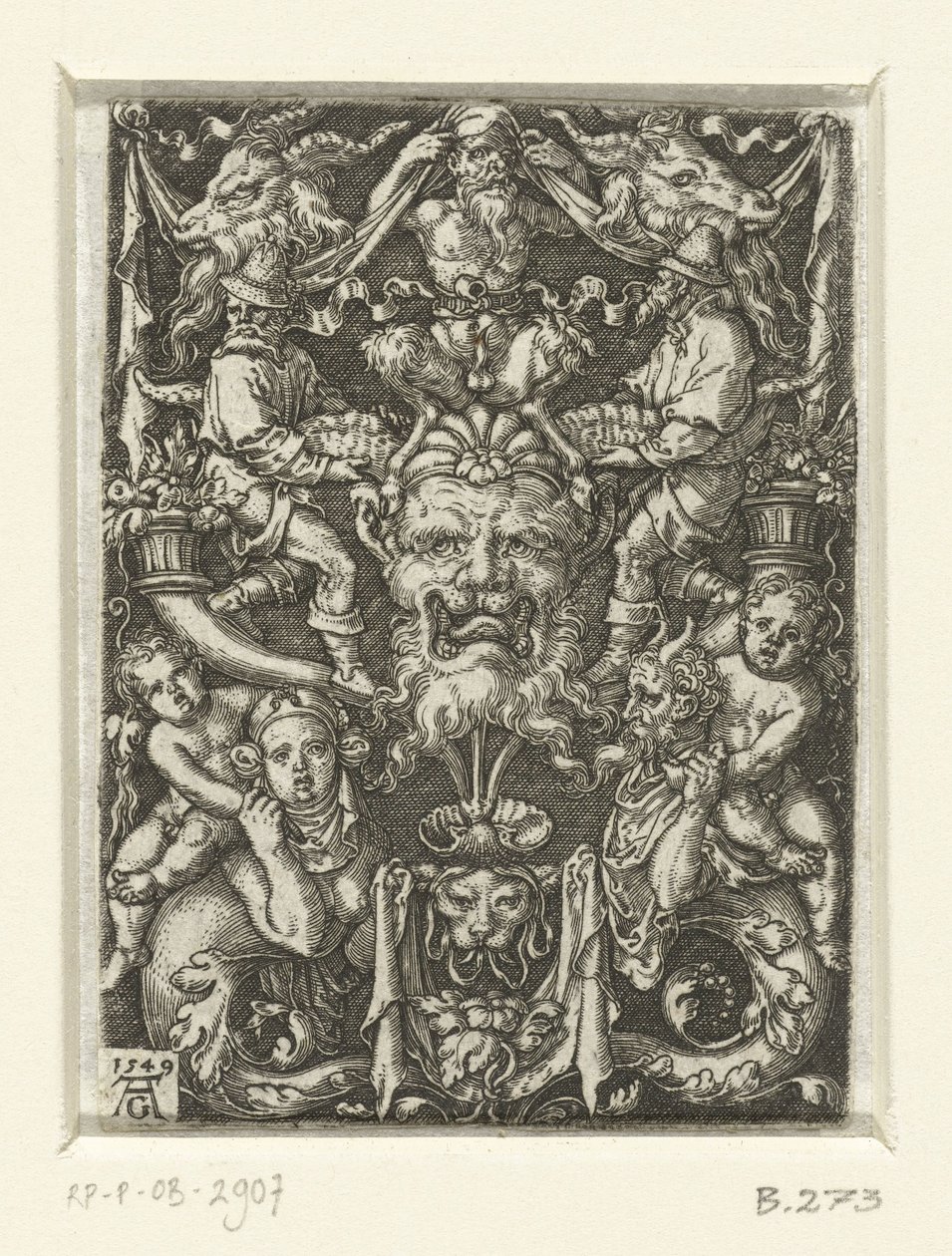 Decoração plana com grotescos de Heinrich Aldegrever