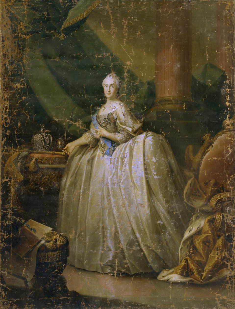 Retrato da imperatriz Catarina II 1729-1796, 1765 de Heinrich Buchholz