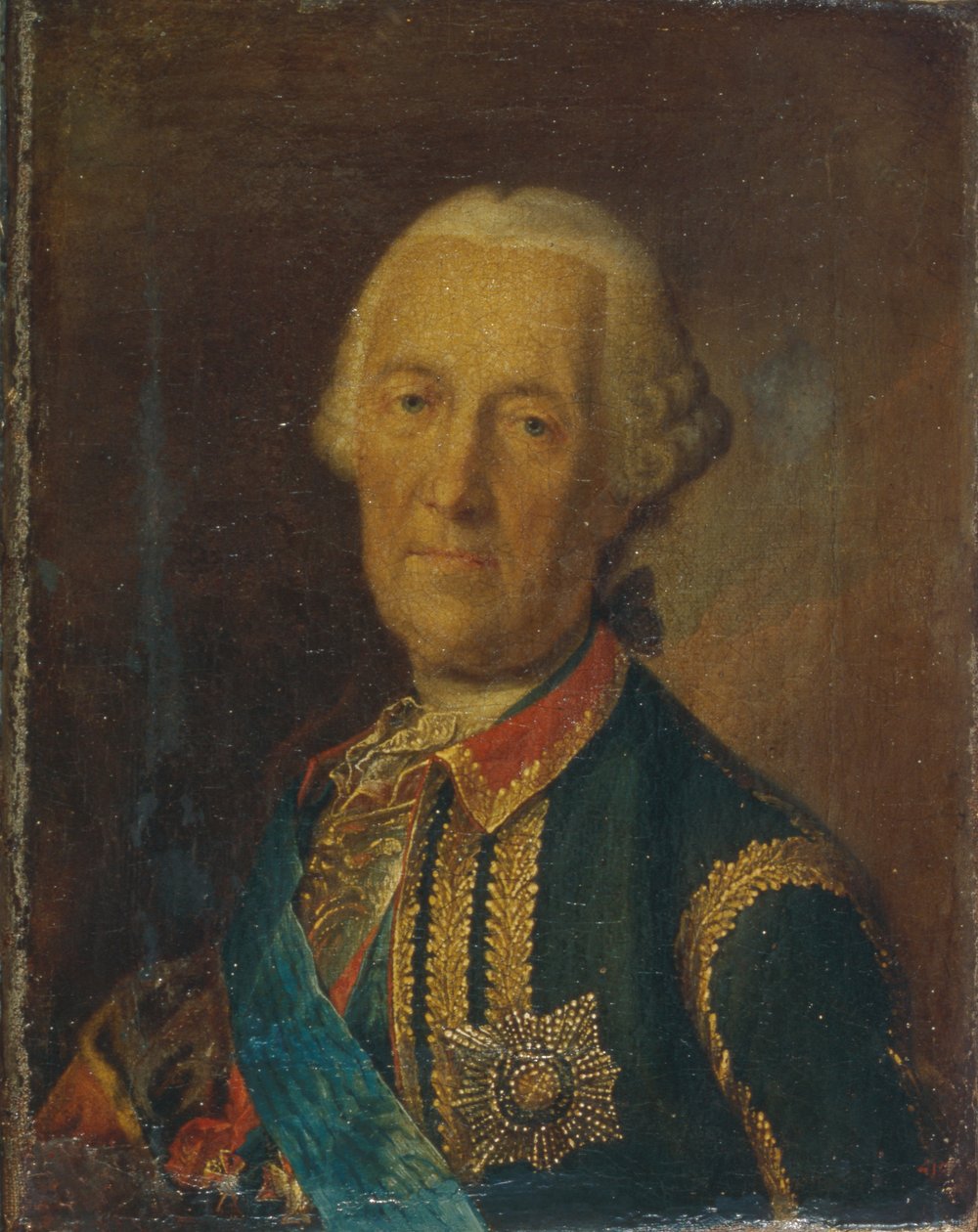 Retrato do marechal de campo e político Conde Burkhard Christoph von Munnich 1683-1767, 1764 de Heinrich Buchholz