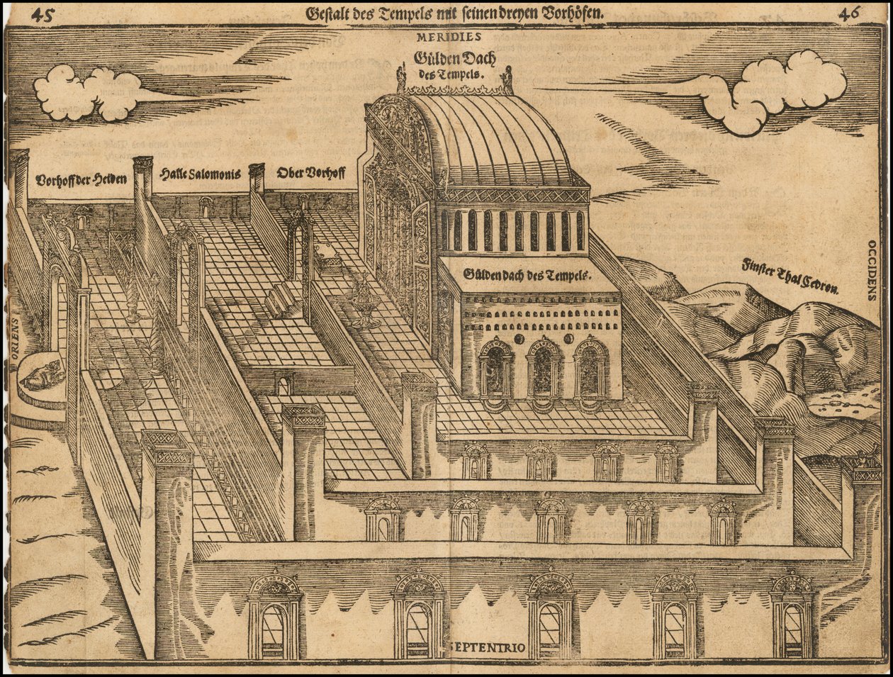 Vista de Heinrich Bünting do Templo de Salomão de Heinrich Bünting