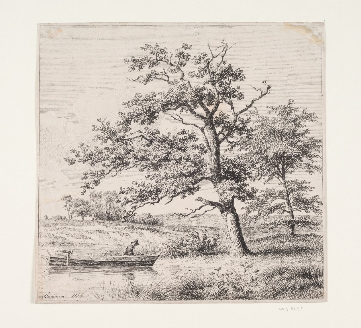 Carvalhos por um lago de Heinrich Buntzen