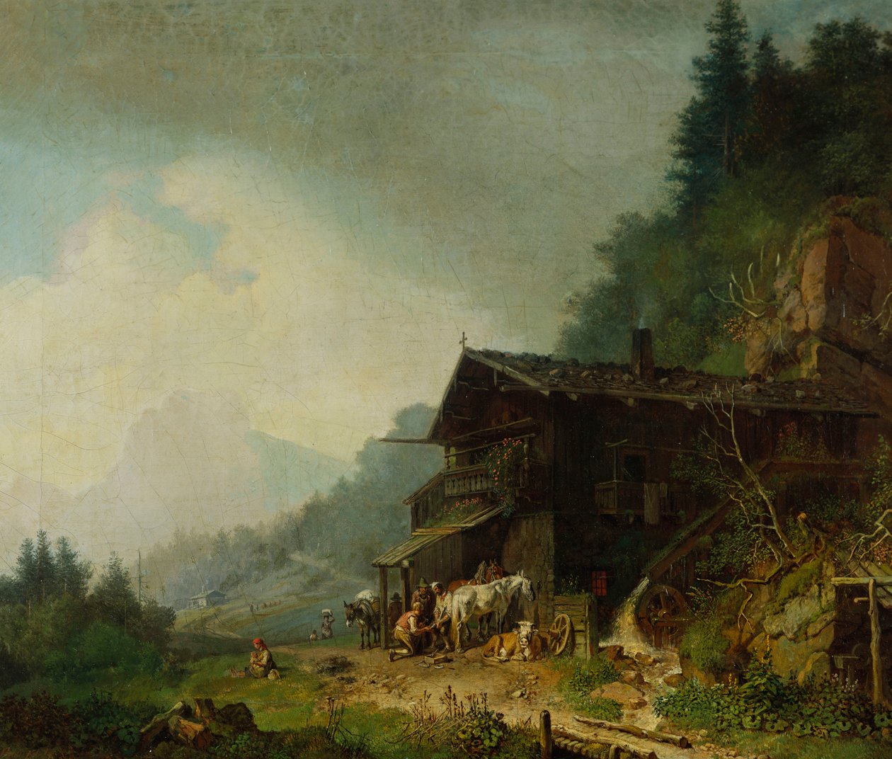 Uma forja nos Alpes Bávaros de Heinrich Burkel