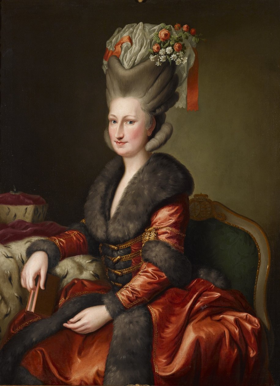 Retrato de Maria Amália Augusta da Saxónia em traje polaco de Heinrich Carl Brandt
