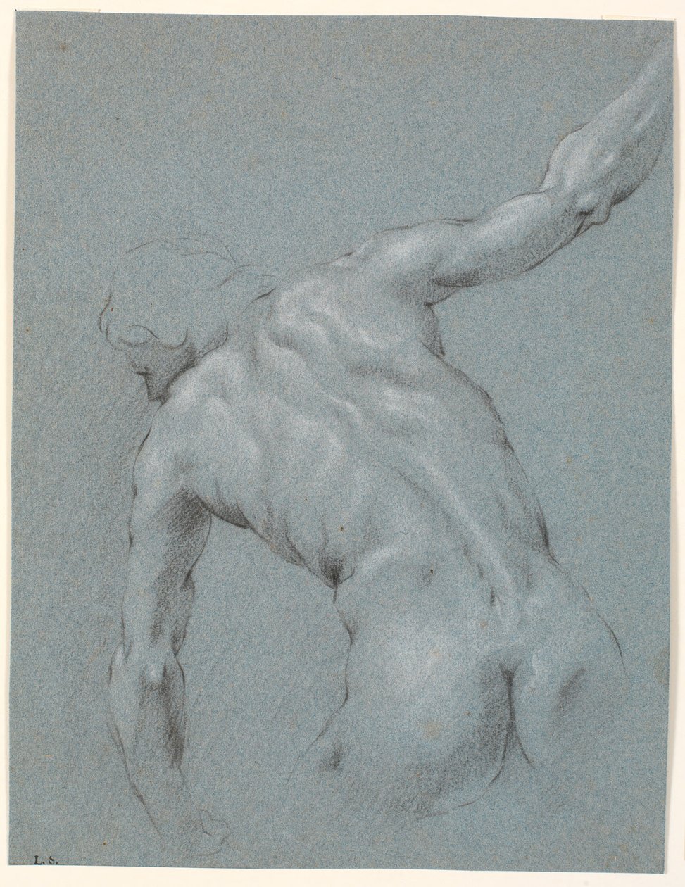 Modelo masculino inclinado, visto de costas de Heinrich Dittmers