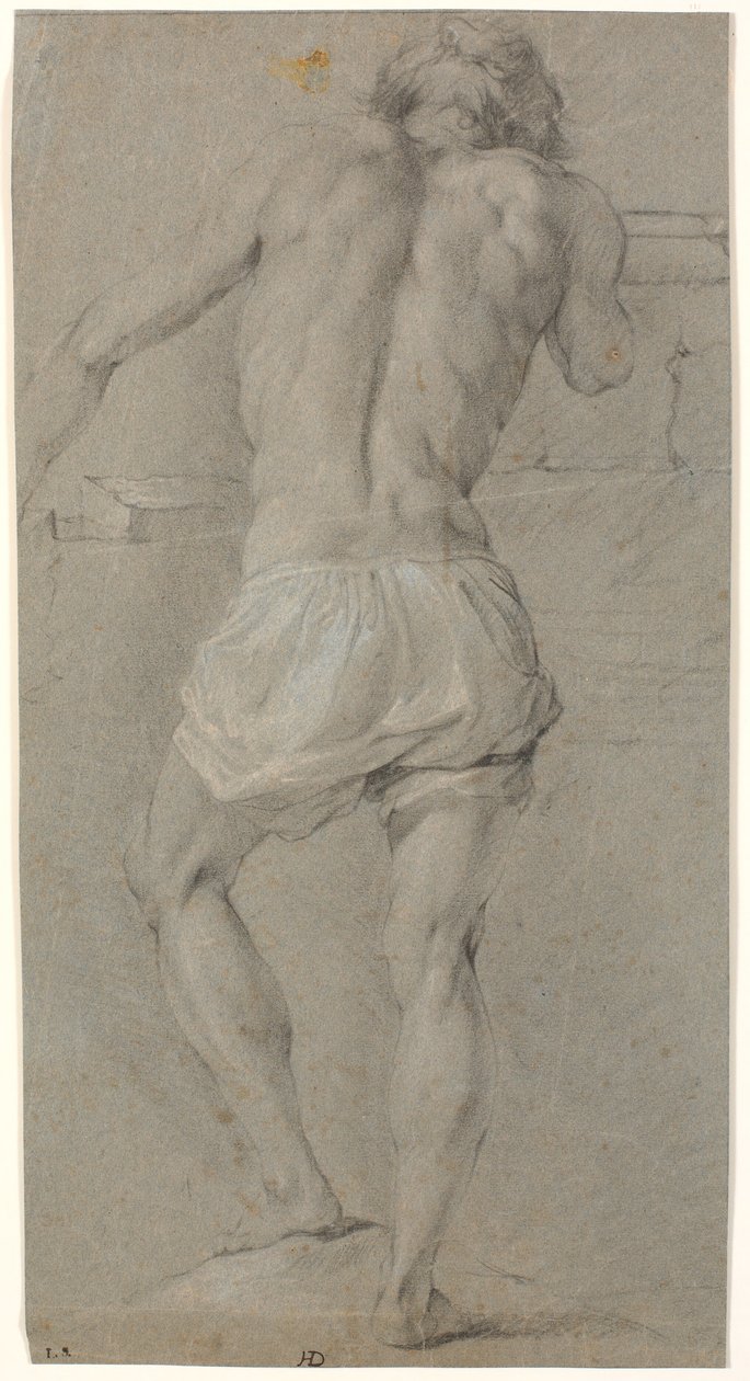 Modelo masculino em pé, visto de costas de Heinrich Dittmers
