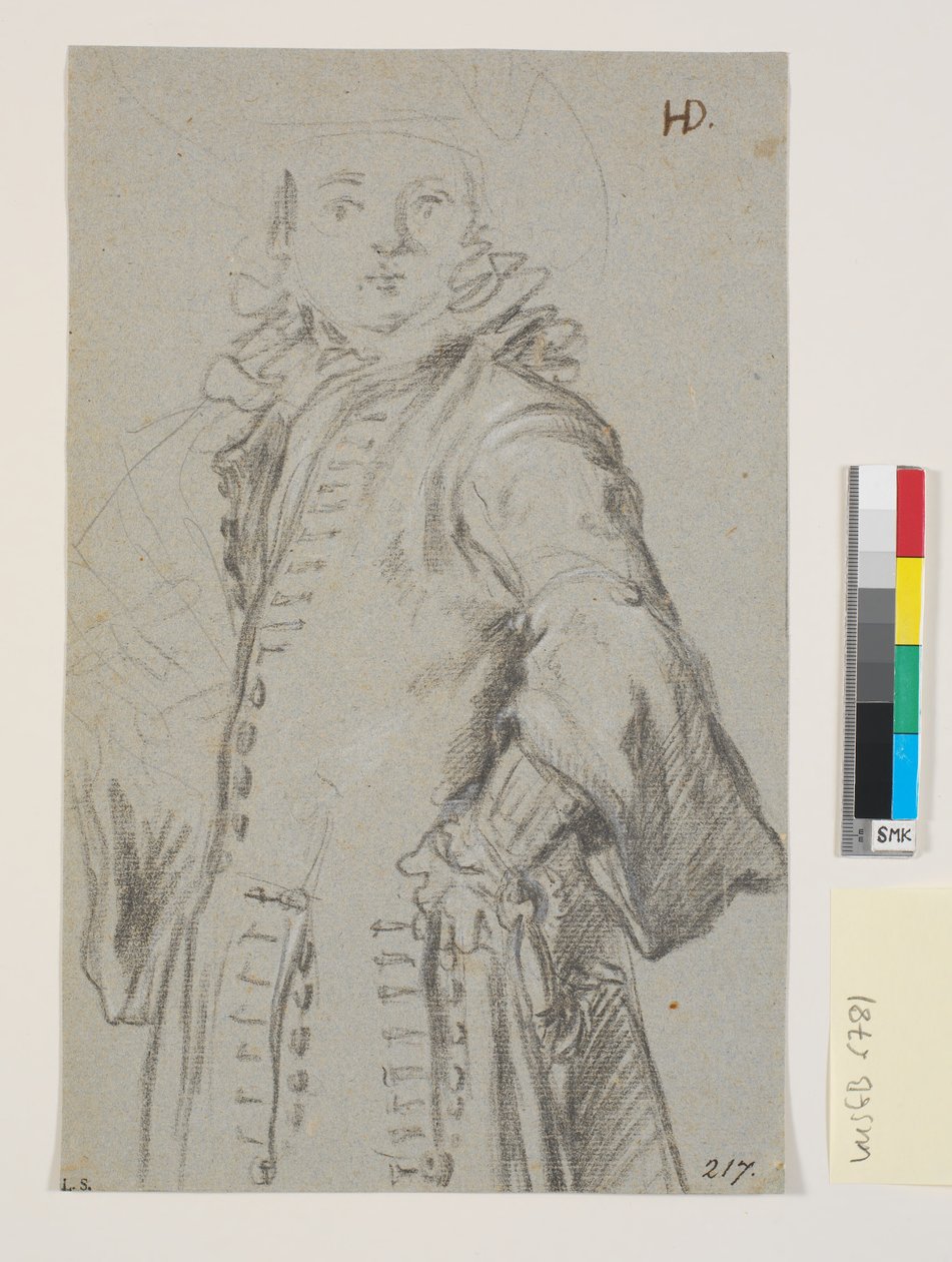 Estudo para um retrato masculino, figura 3/4 de Heinrich Dittmers