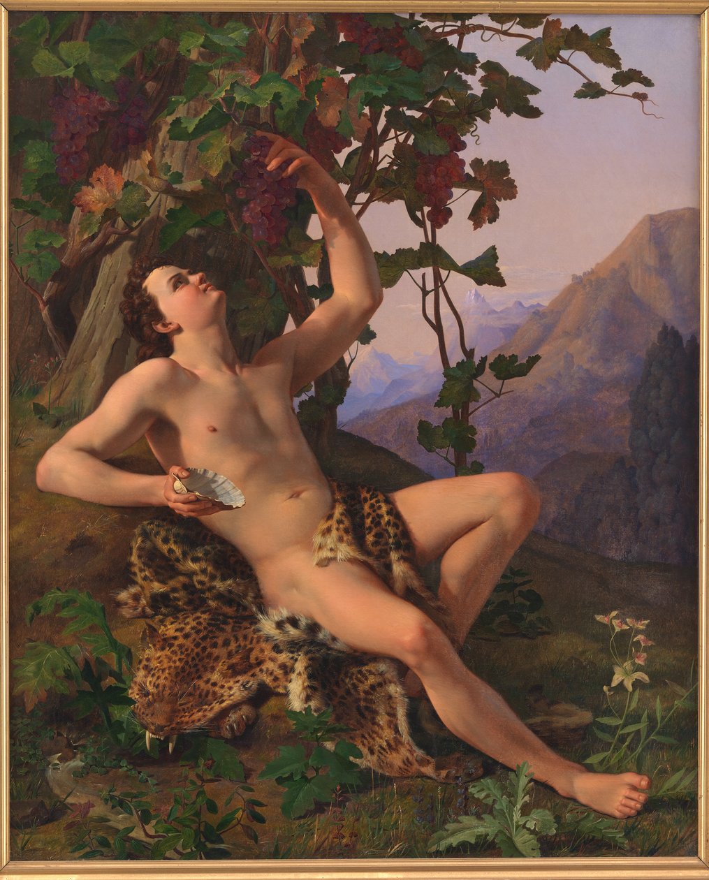 Um jovem fauno colhendo uvas de Heinrich Eddelien