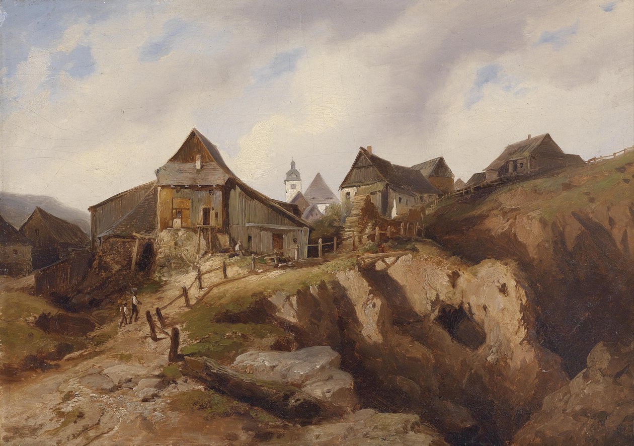 Aldeia perto de Altenberg de Heinrich Eduard Müller