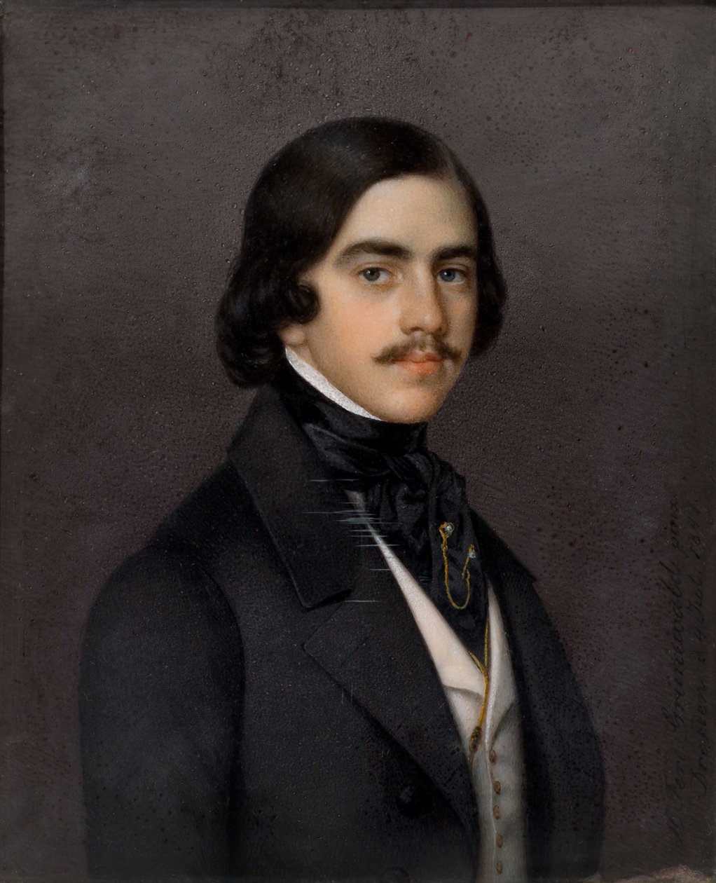 Retrato de Mikhail Alexandrovich Bakunin 1814-1876, 1841. de Heinrich Ferdinand Grünewald
