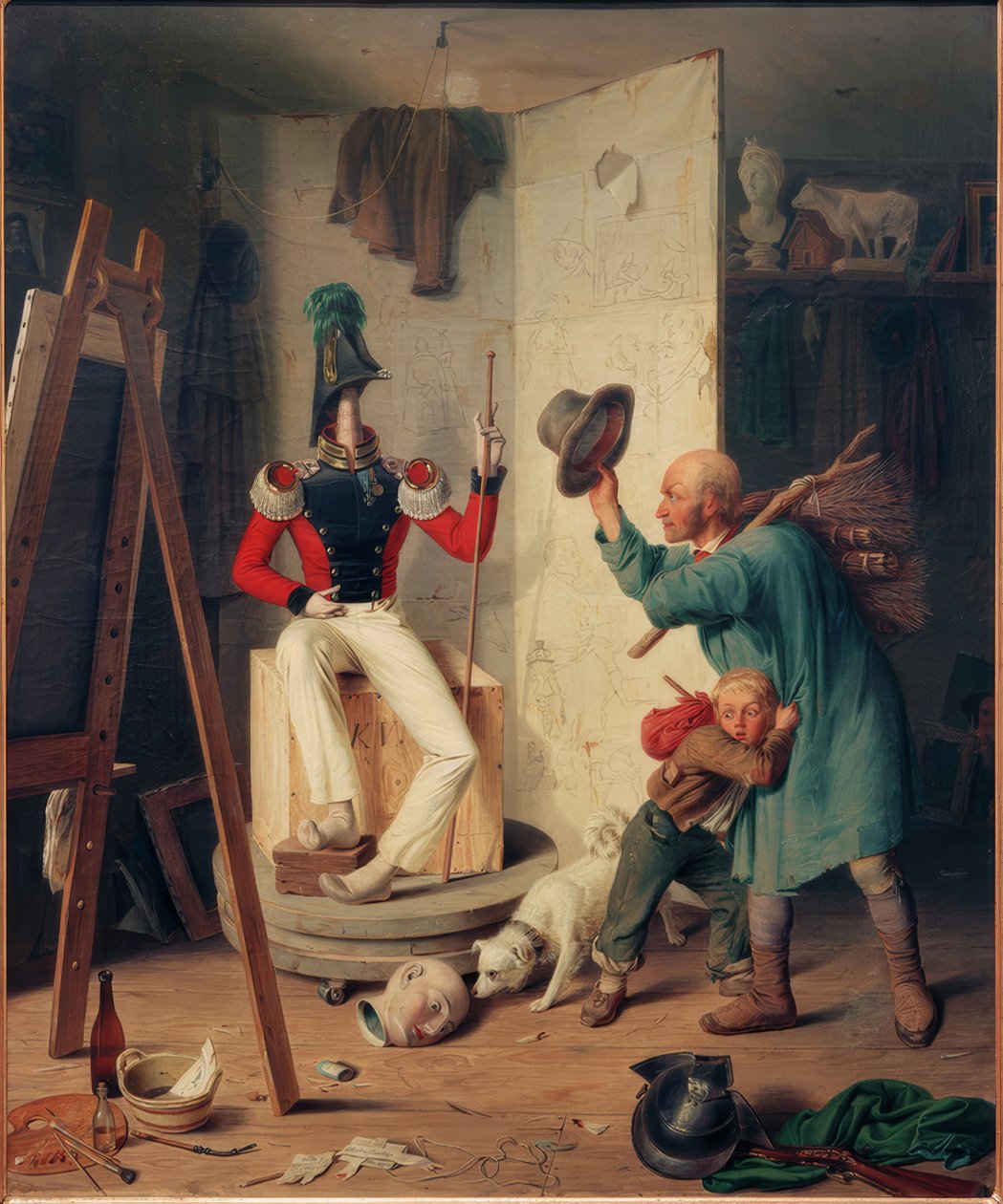 O fazendeiro no estúdio do pintor de Heinrich Franz Gaudenz von Rustige