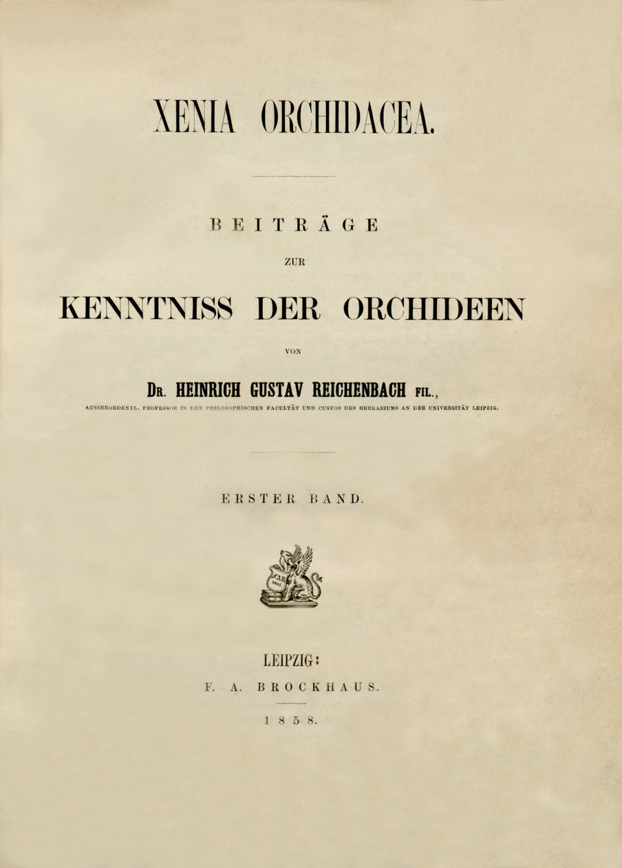 Folha de rosto de Heinrich Gustav Reichenbach