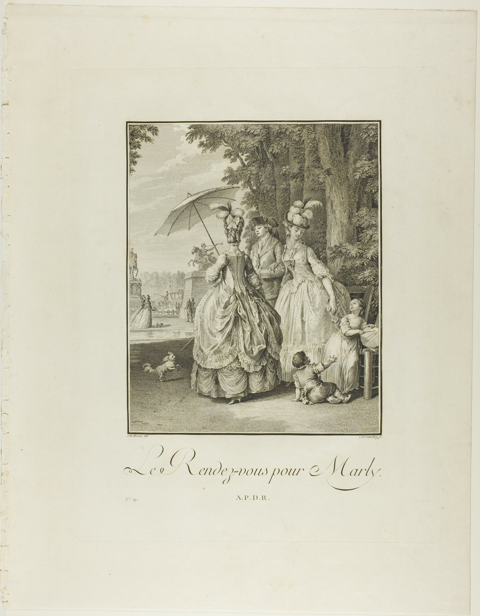 Rendezvous For Marly, a partir de Monument du Costume Physique et Moral de la fin du Dix-huitième siècle de Heinrich Guttenberg