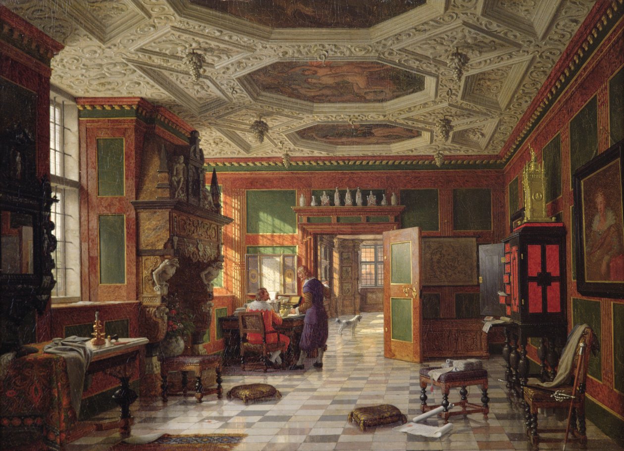 Interior, de, a, palácio rosenburg, copenhaga de Heinrich Hansen