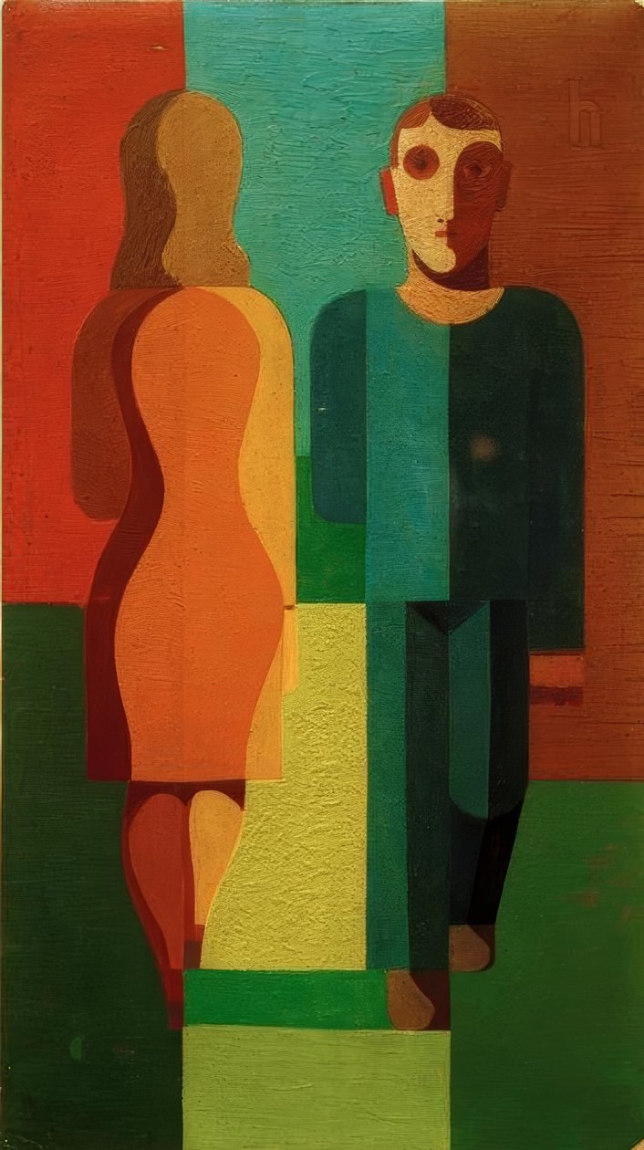Caminhada (par) de Heinrich Hoerle