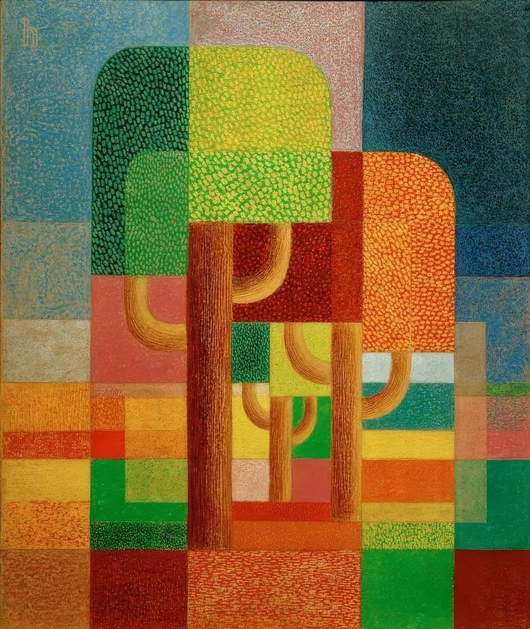 Paisagem - árvores (paisagem com árvores) de Heinrich Hoerle
